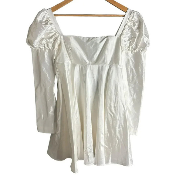 Macgraw Romantic Mini Dress Ivory Size 4 - Picture 6 of 10